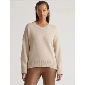 EUC Quince Organic Cotton Boyfriend Crew Sweater—Cement Marl